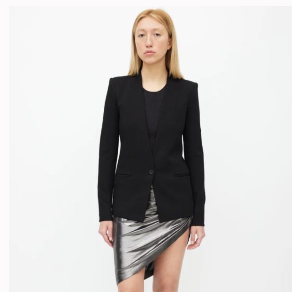 Helmut Lang Fully Lined Single Button Black Blaze… - image 1
